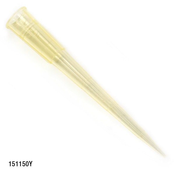 Globe Scientific Pipette Tip, 1 - 200uL, Certified, Universal, Graduated, Yellow, 54mm, 1000/Stand-Up Resealable Bag Pipette Tip; Universal; universal pipette tips